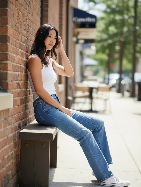 Cat & Jack Women's Straight-Leg Jeans in Light Blue - Picture 2 of 3